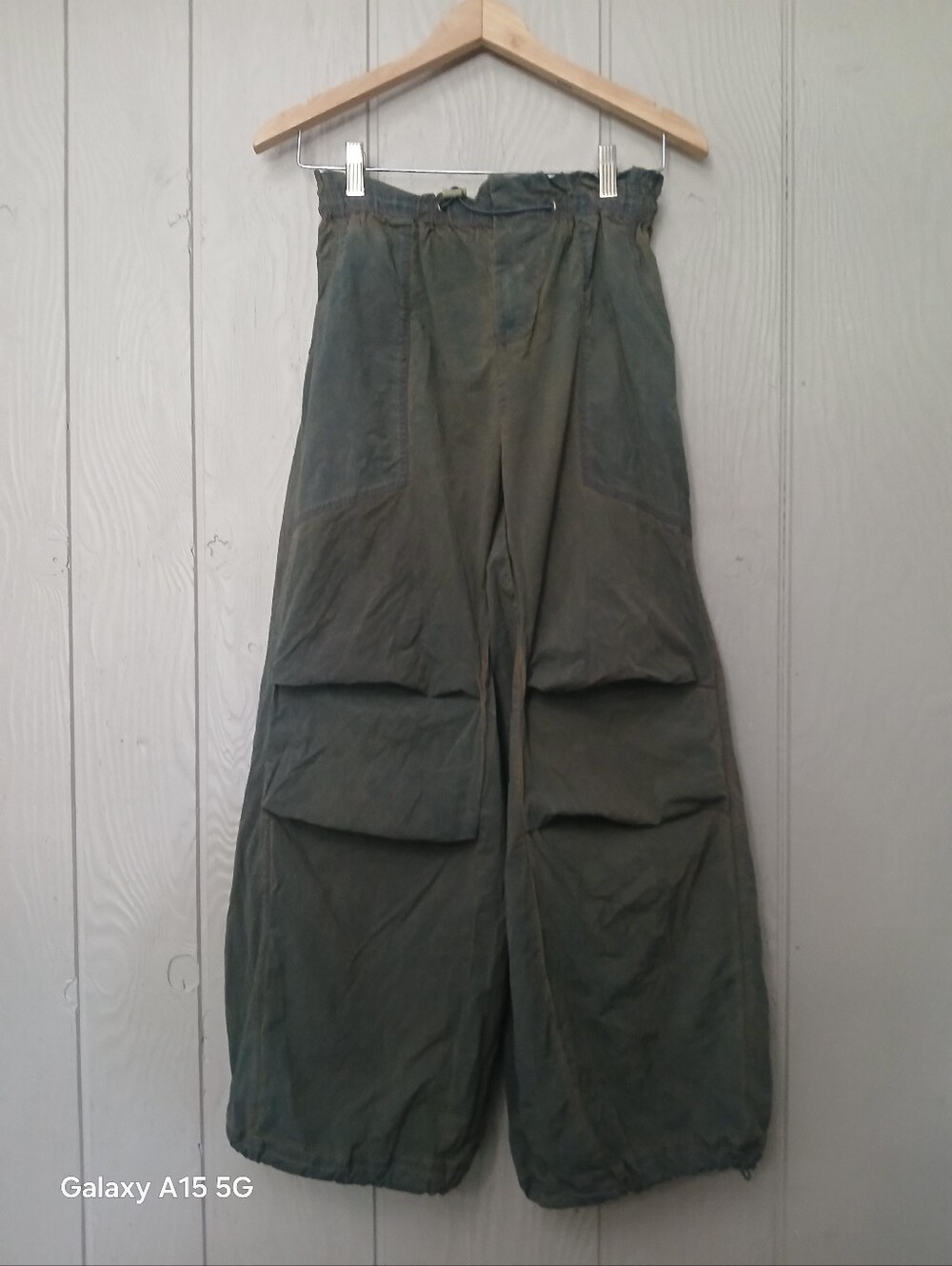 Urban Outfitters Parachute Distressed Olive Nylon Pants Size XS